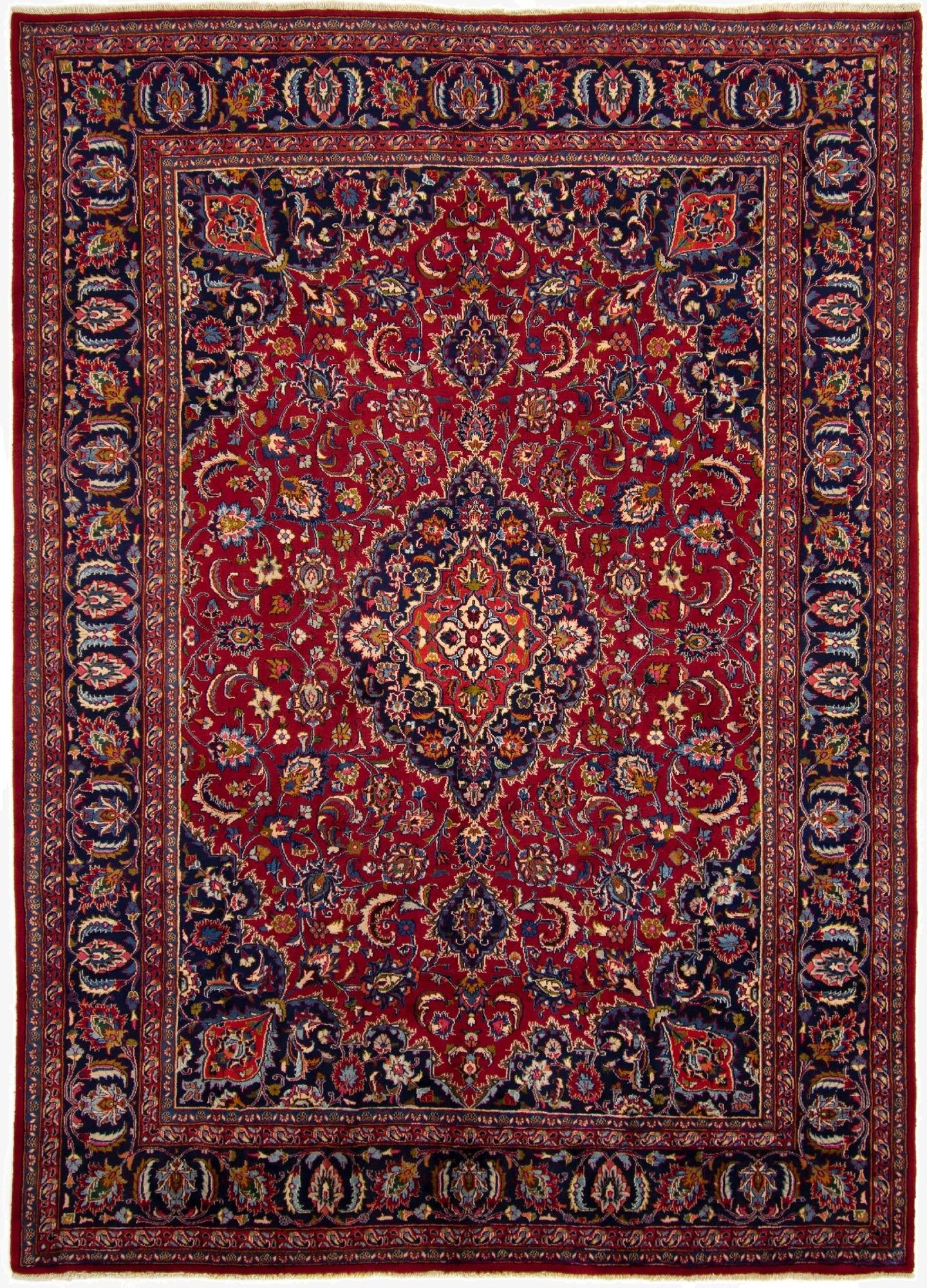  8' x 11' 3  Hand Knotted Mashad Persian Wool Rug
