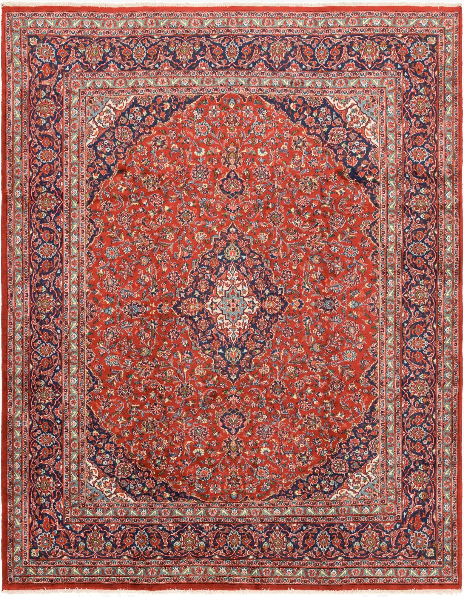  9' 8 x 12' 8  Hand Knotted Mashad Persian Wool Rug