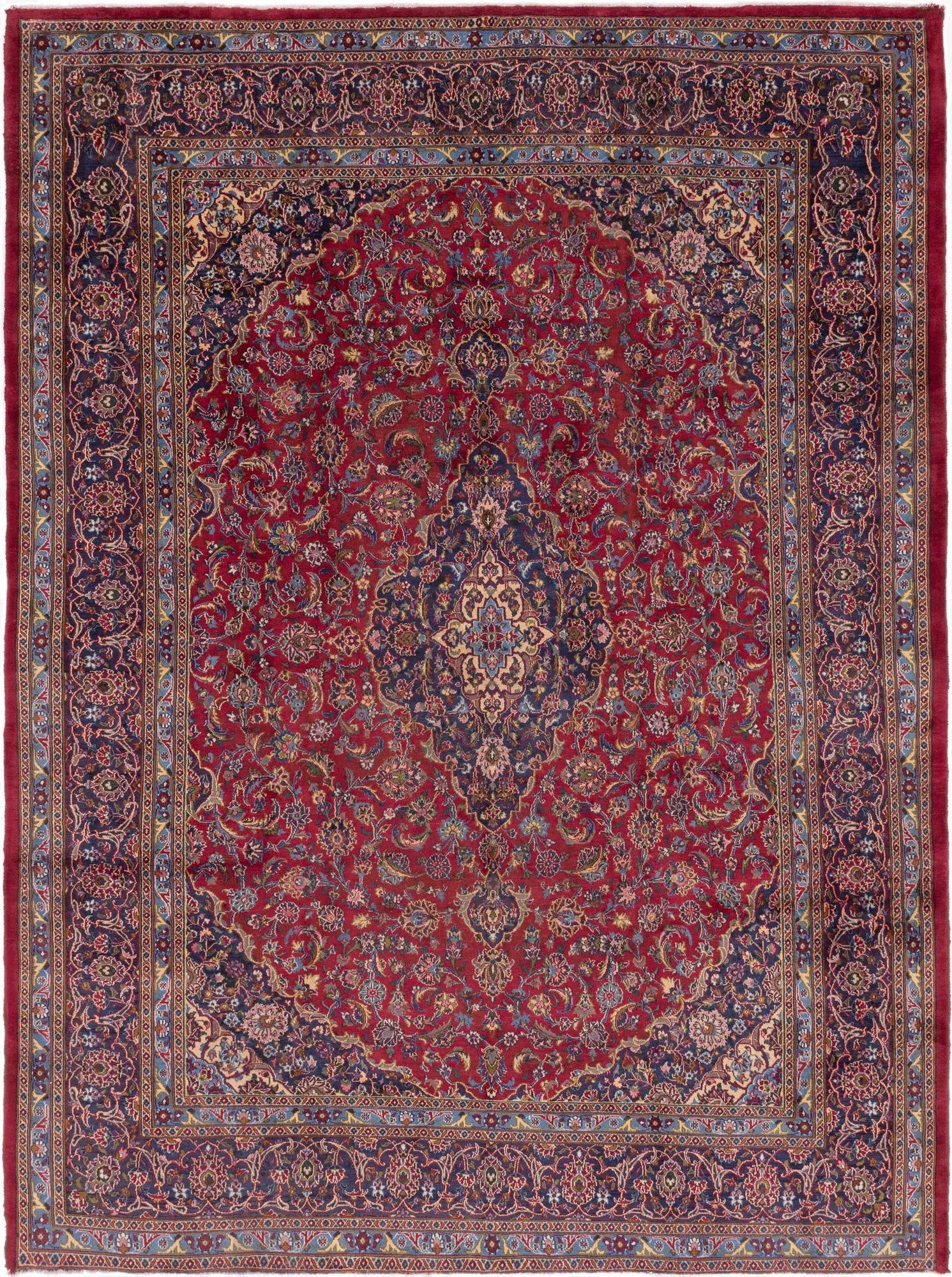  9' 6 x 13'  Hand Knotted Mashad Persian Wool Rug