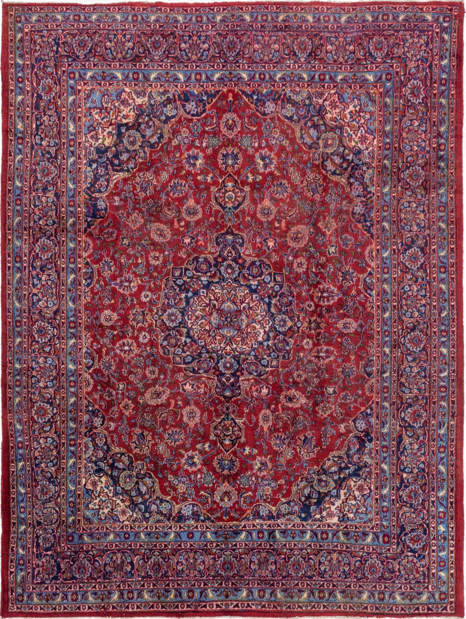  10' x 12' 10  Hand Knotted Mashad Persian Wool Rug