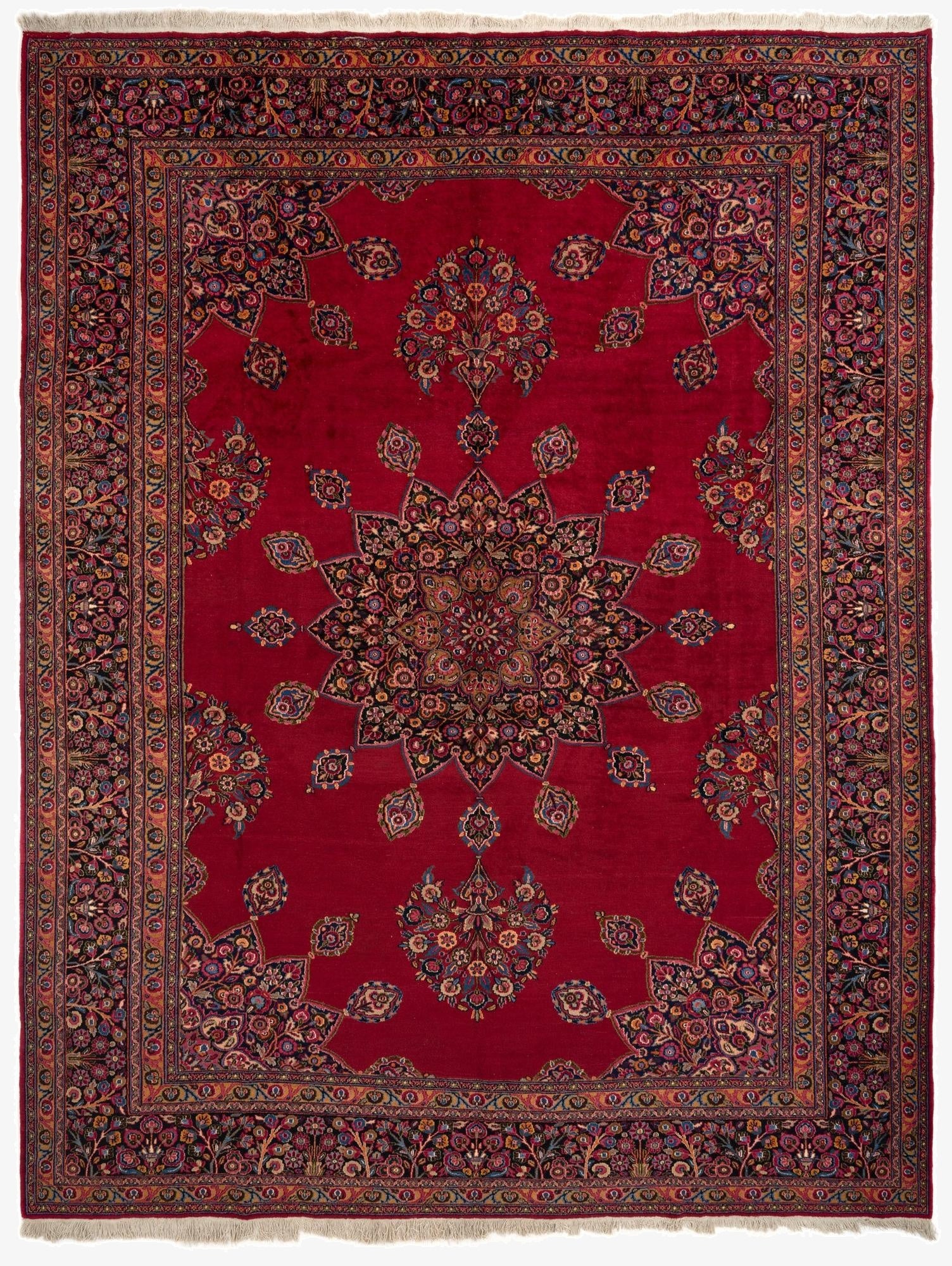  10' 6 x 13' 7  Hand Knotted Mashad Persian Wool Rug