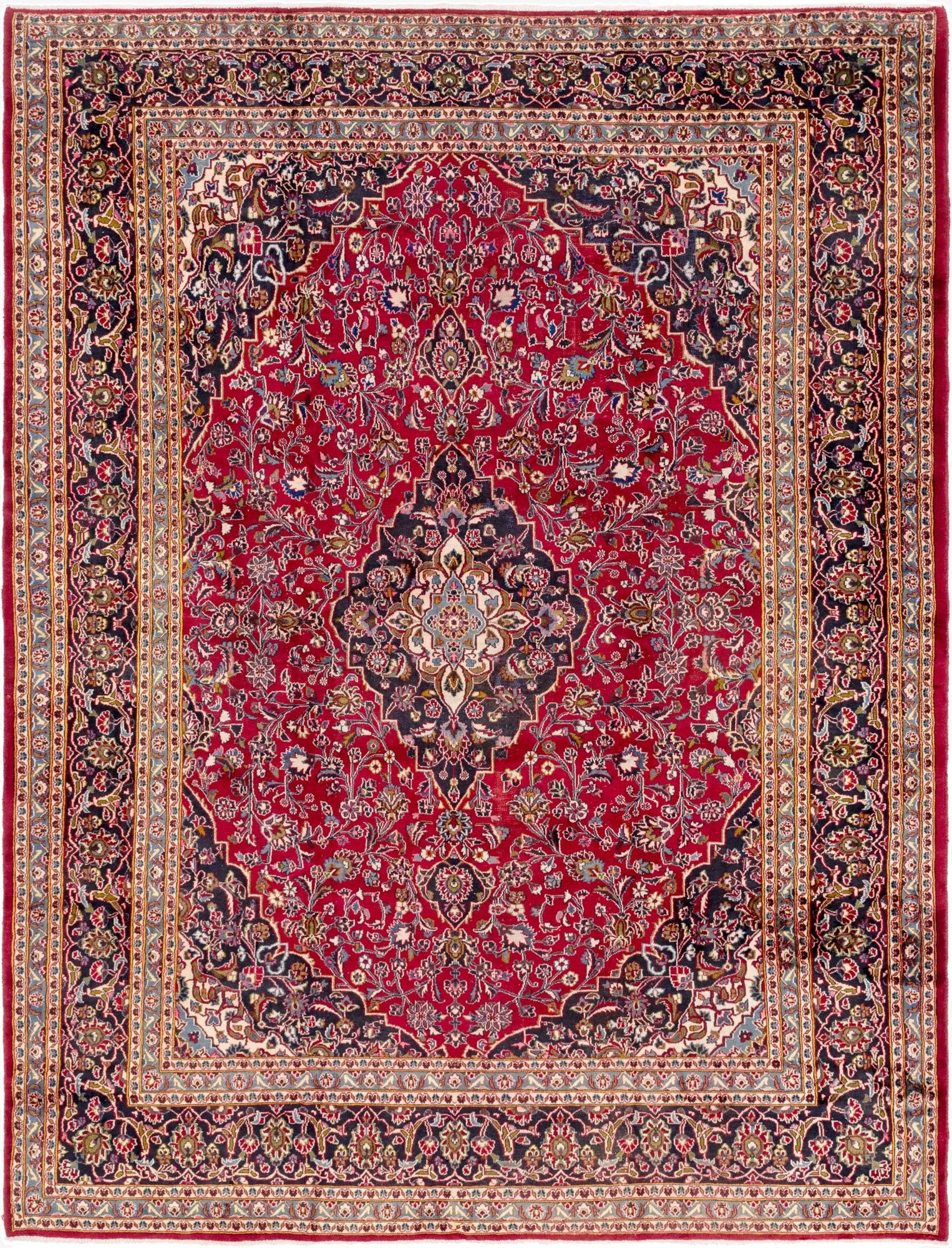  10' x 12' 9  Hand Knotted Mashad Persian Wool Rug