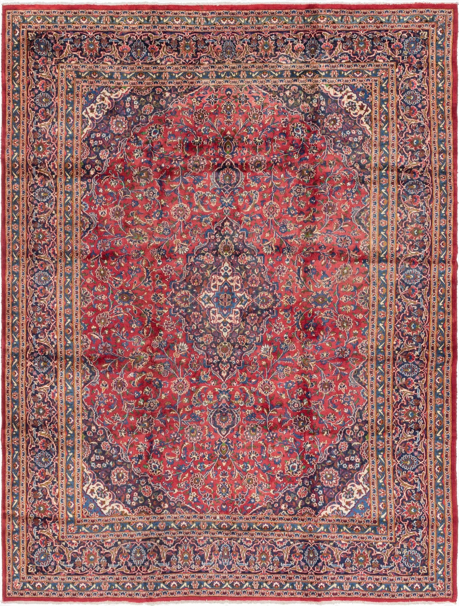  9' 10 x 13'  Hand Knotted Mashad Persian Wool Rug