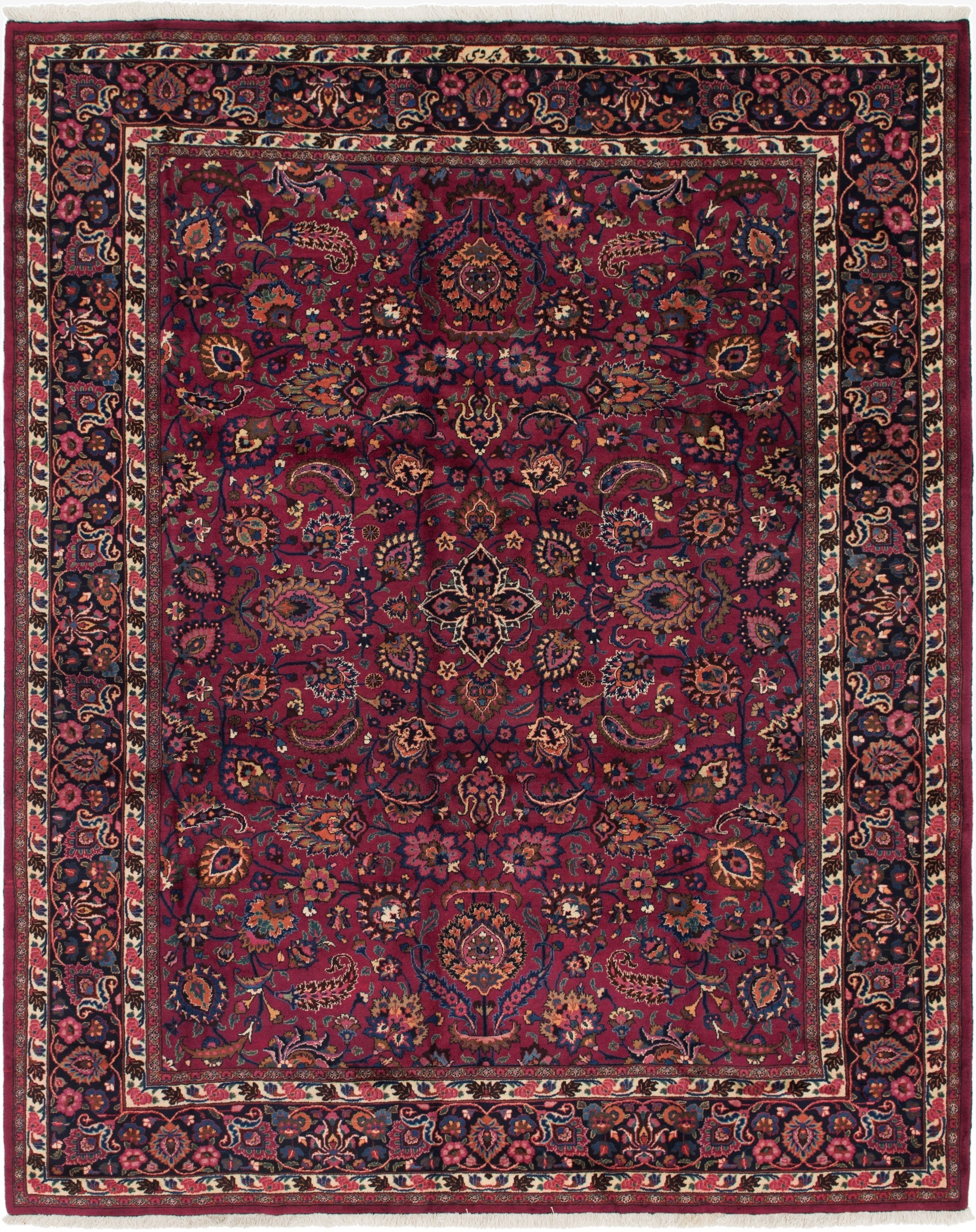  10' 3 x 12' 8  Hand Knotted Mashad Persian Wool Rug