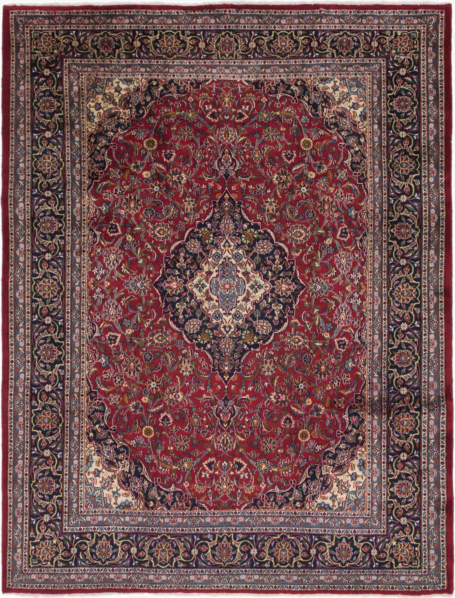  9' 10 x 12' 9  Hand Knotted Mashad Persian Wool Rug