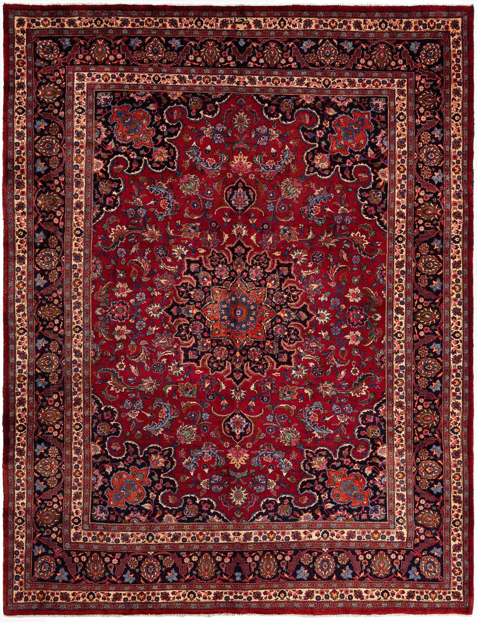  10' 2 x 13' 1 Mashad Wool Rug