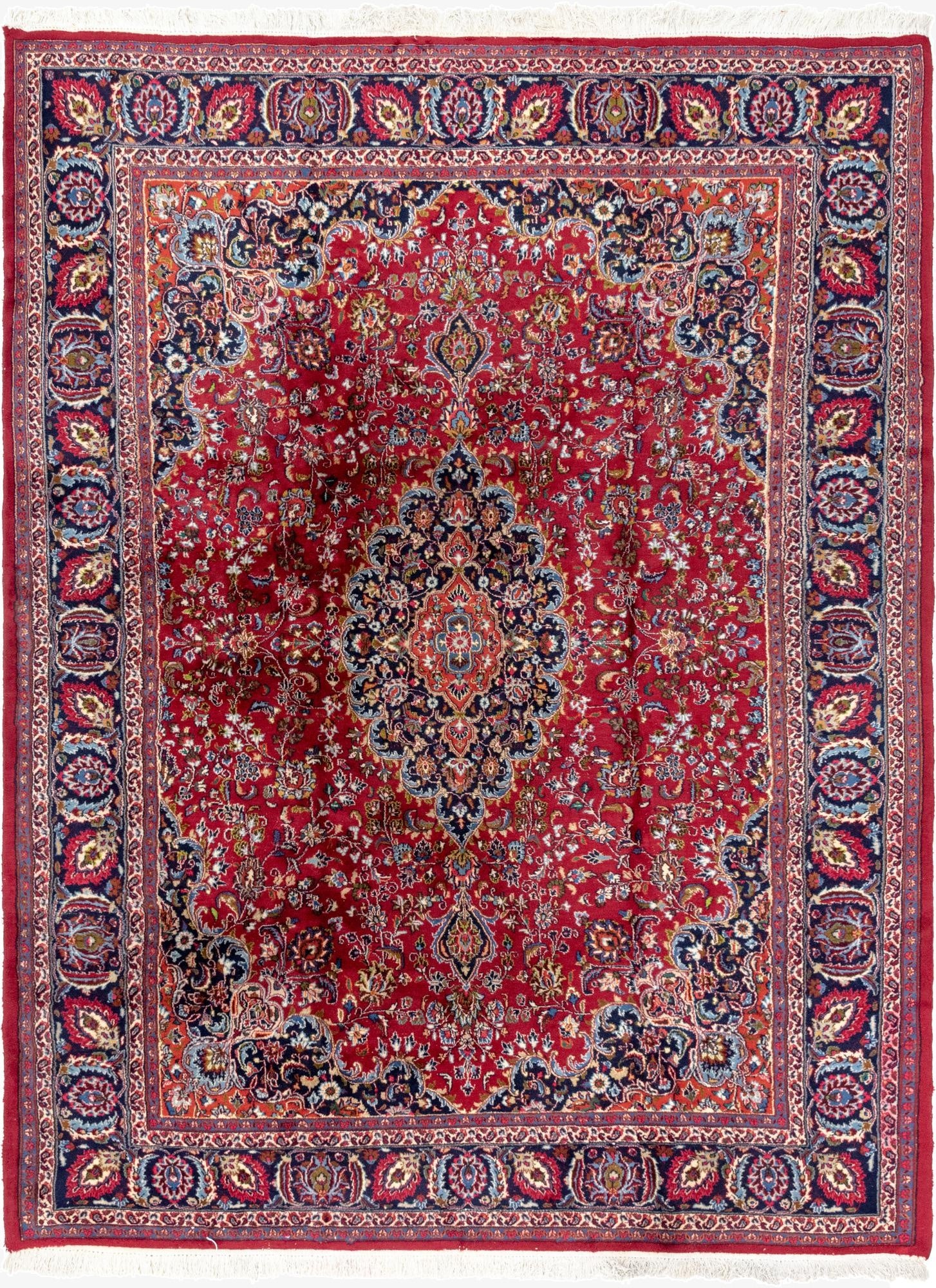  9' 7 x 13'  Hand Knotted Mashad Persian Wool Rug