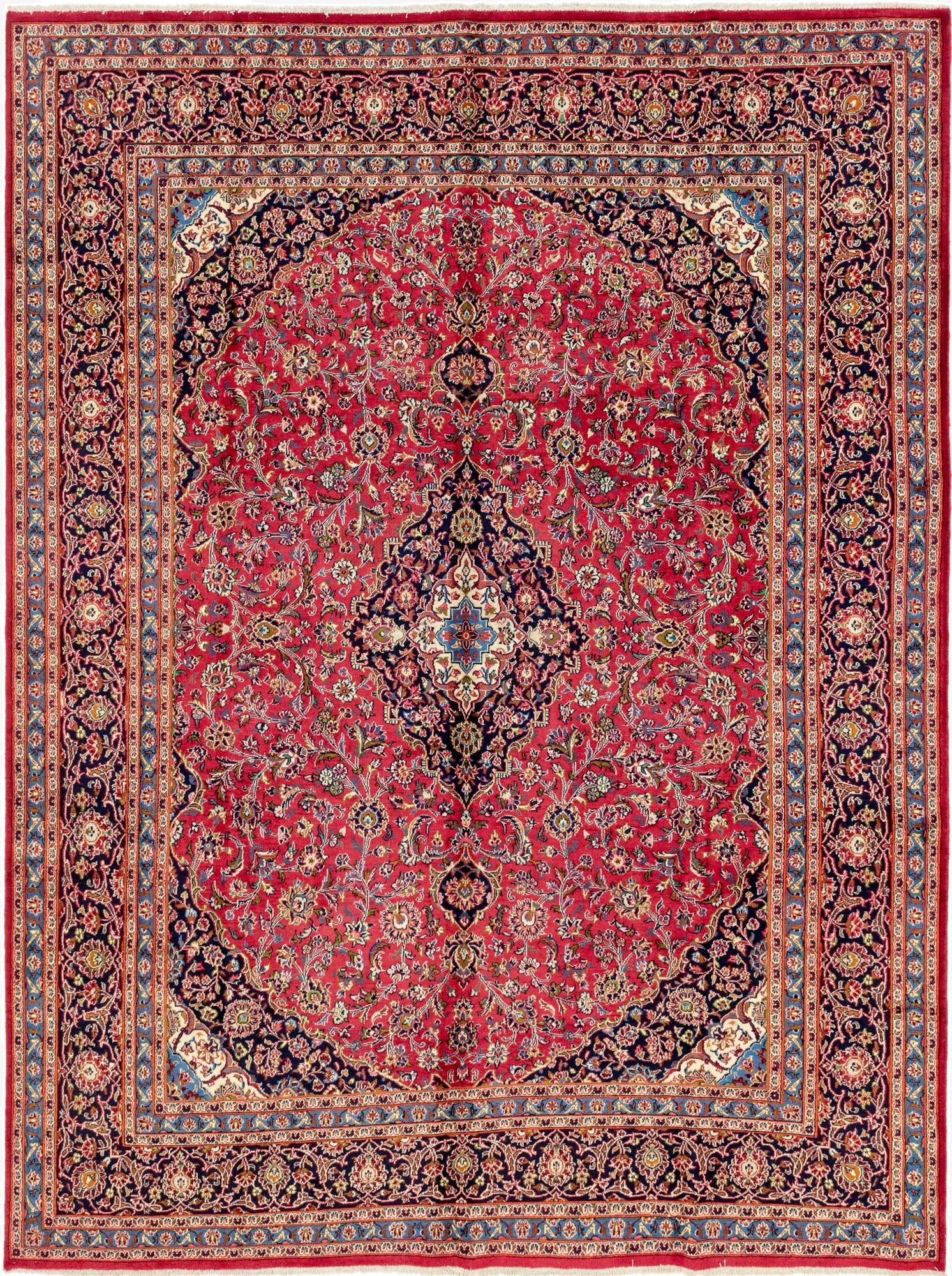  9' 8 x 12' 8  Hand Knotted Mashad Persian Wool Rug