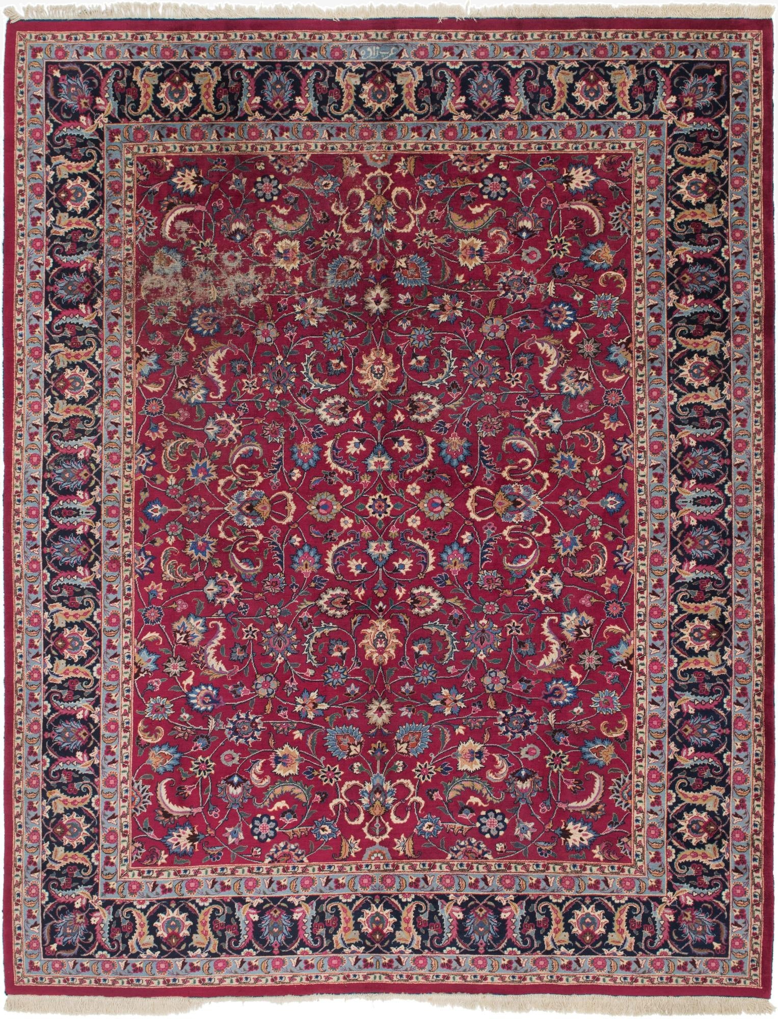  10' x 12' 8  Hand Knotted Mashad Persian Wool Rug