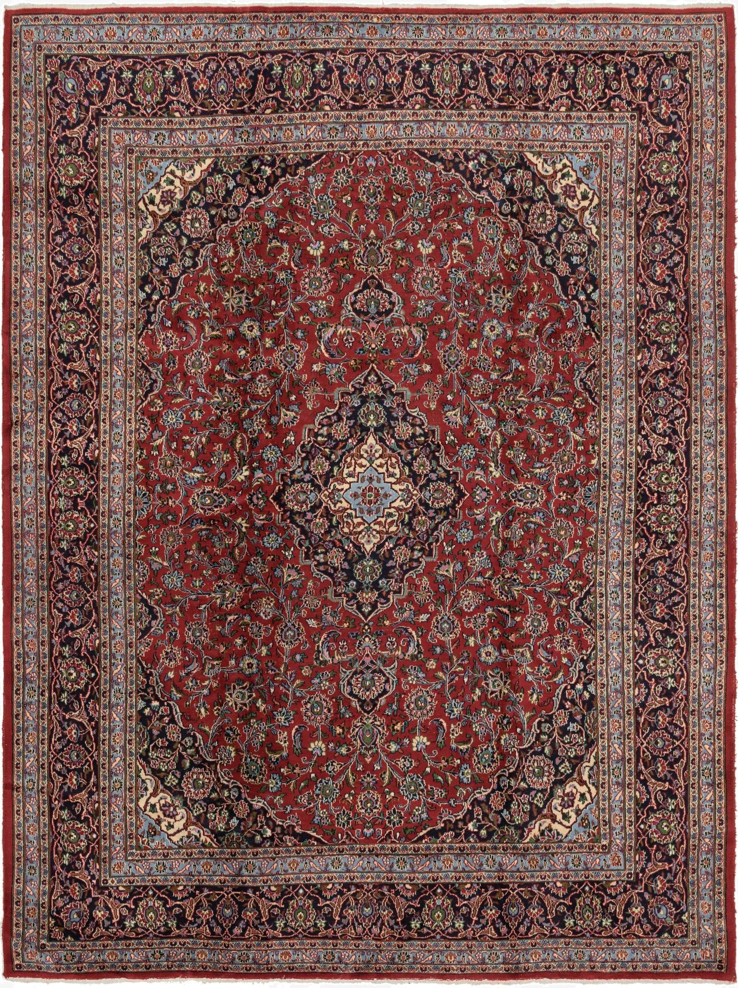  9' 8 x 12' 10  Hand Knotted Mashad Persian Wool Rug