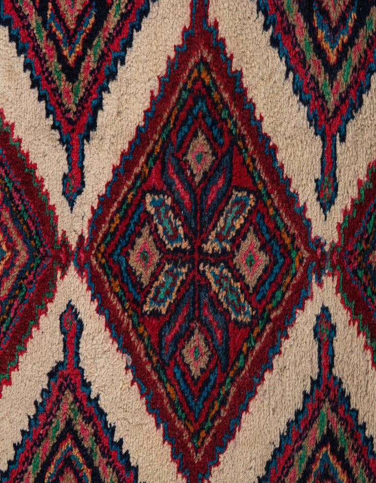 Detail image of  2' 9 x 4' 5  Hand Knotted Mazlaghan Persian Wool Rug