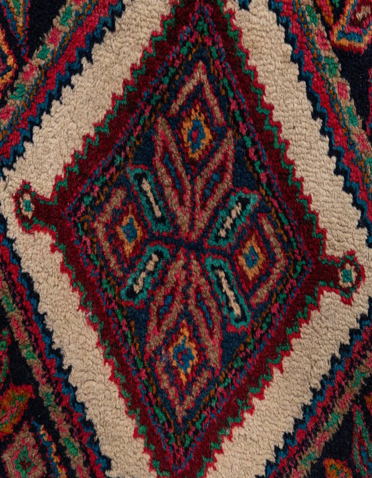 Detail image of  2' 9 x 4' 5  Hand Knotted Mazlaghan Persian Wool Rug