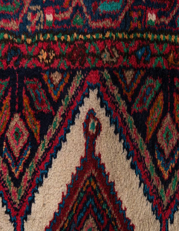 Detail image of  2' 9 x 4' 5  Hand Knotted Mazlaghan Persian Wool Rug