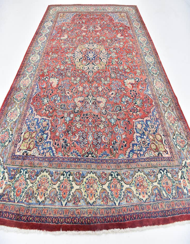 Detail image of  9' 9 x 13'  Hand Knotted Meshkabad Persian Wool Rug