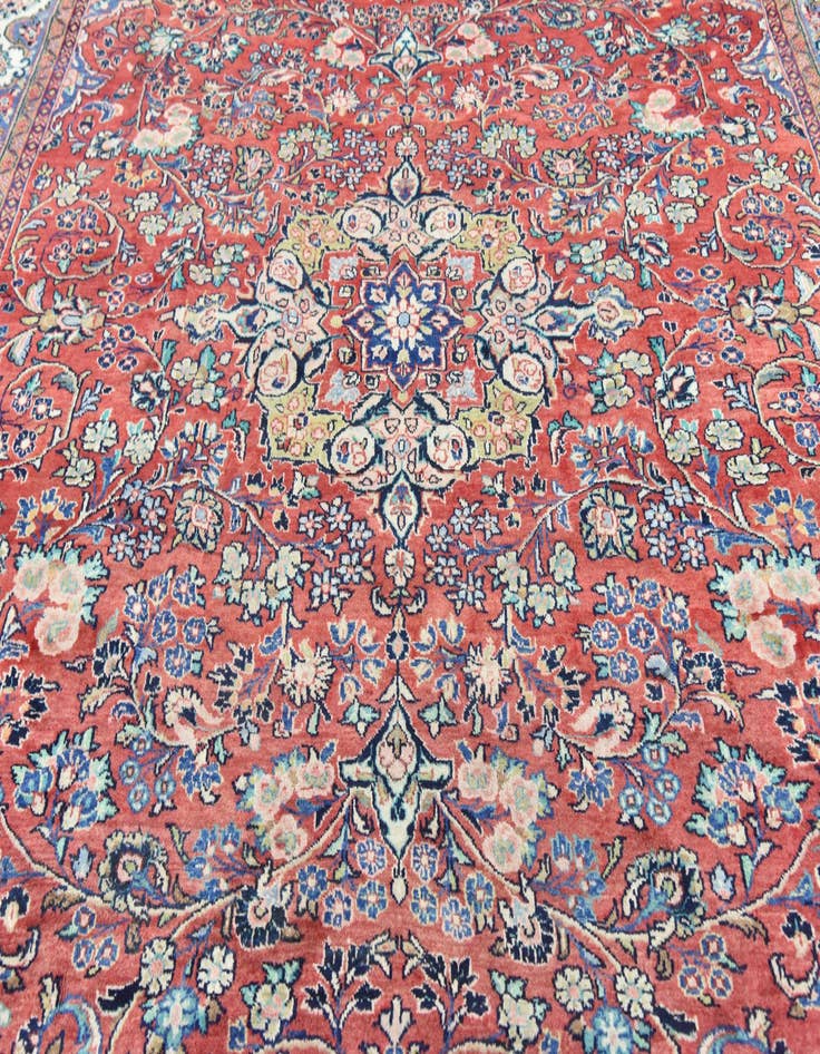 Detail image of  9' 9 x 13'  Hand Knotted Meshkabad Persian Wool Rug