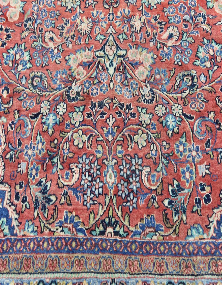 Detail image of  9' 9 x 13'  Hand Knotted Meshkabad Persian Wool Rug
