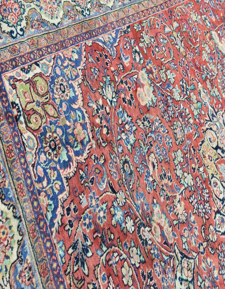 Detail image of  9' 9 x 13'  Hand Knotted Meshkabad Persian Wool Rug