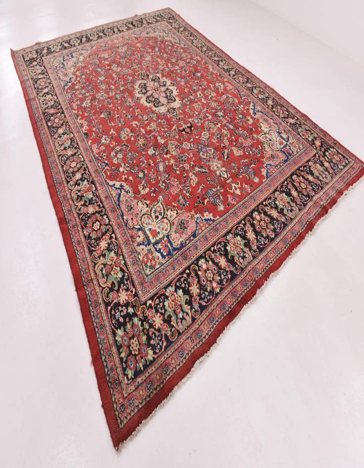 Detail image of  10' x 14'  Hand Knotted Meshkabad Persian Wool Rug