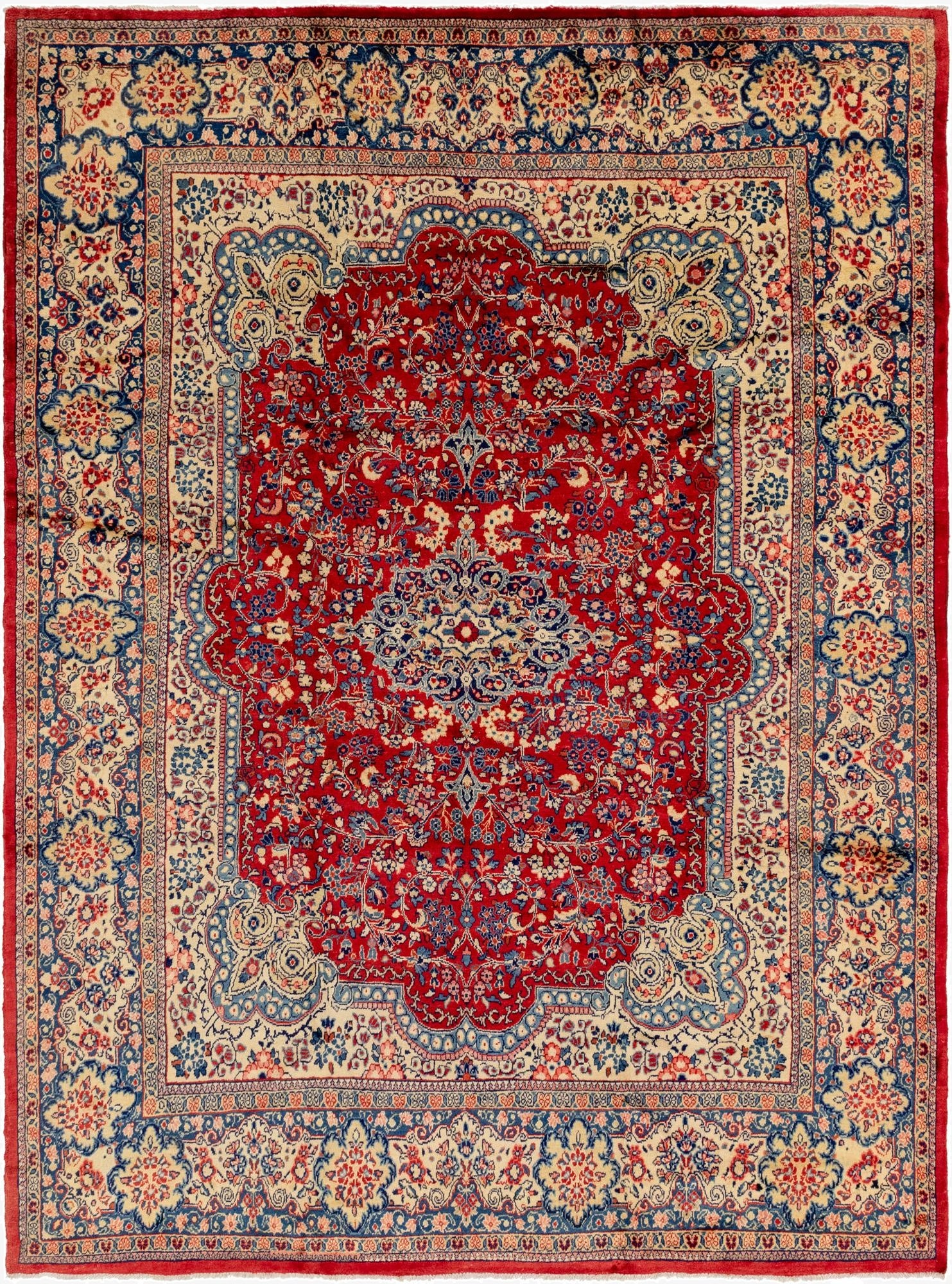  10' x 13' 7  Hand Knotted Meshkabad Persian Wool Rug