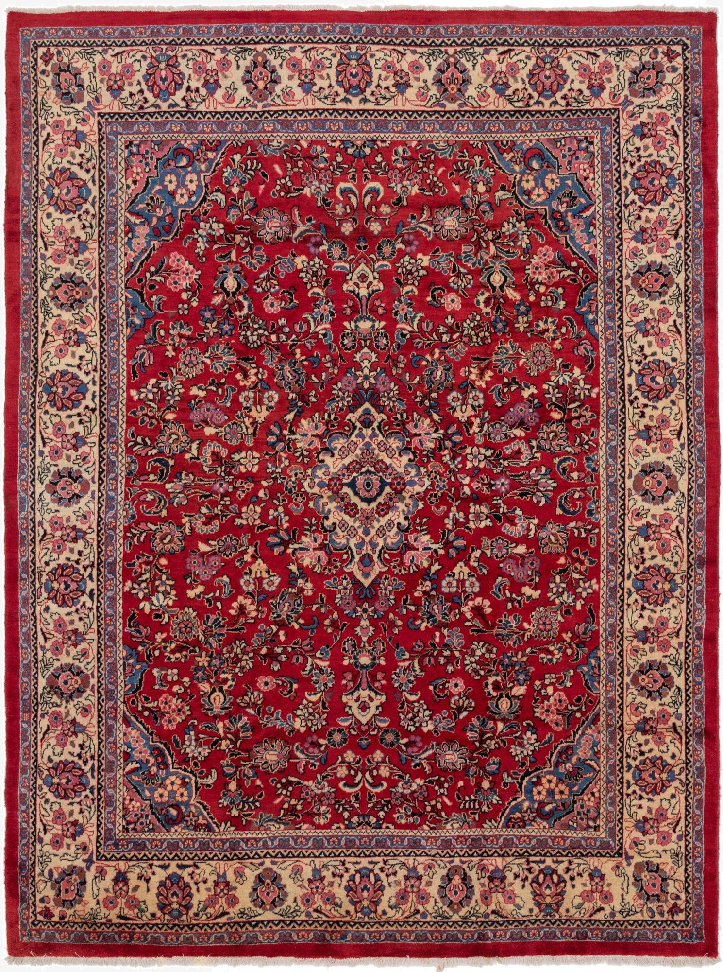  9' 7 x 13' 3  Hand Knotted Meshkabad Persian Wool Rug