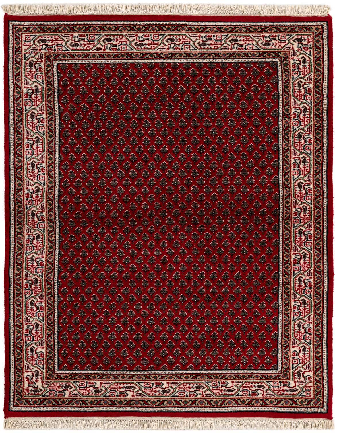 A 3x5 rectangular Mir collection rug in deep red with a traditional Oriental pattern and decorative border.