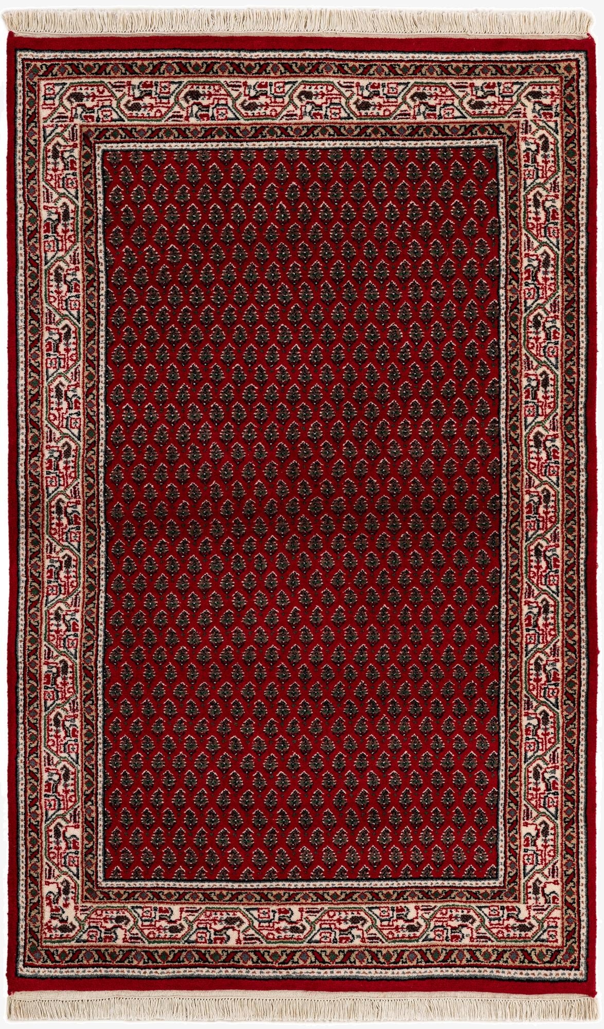  3' 3 x 5' 2  Hand Knotted Mir Wool Rug