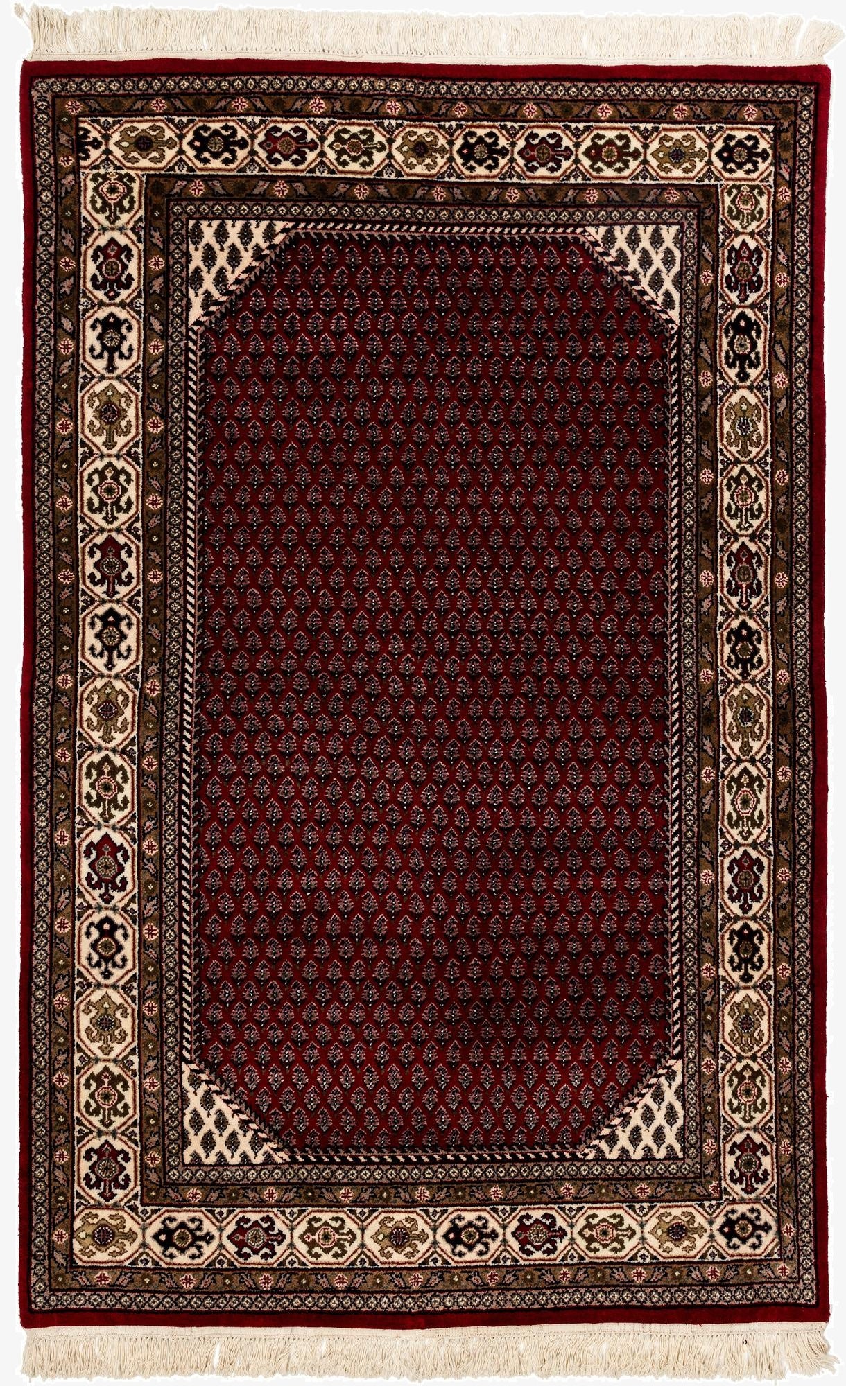  3' 10 x 6'  Hand Knotted Mir Oriental Wool Rug