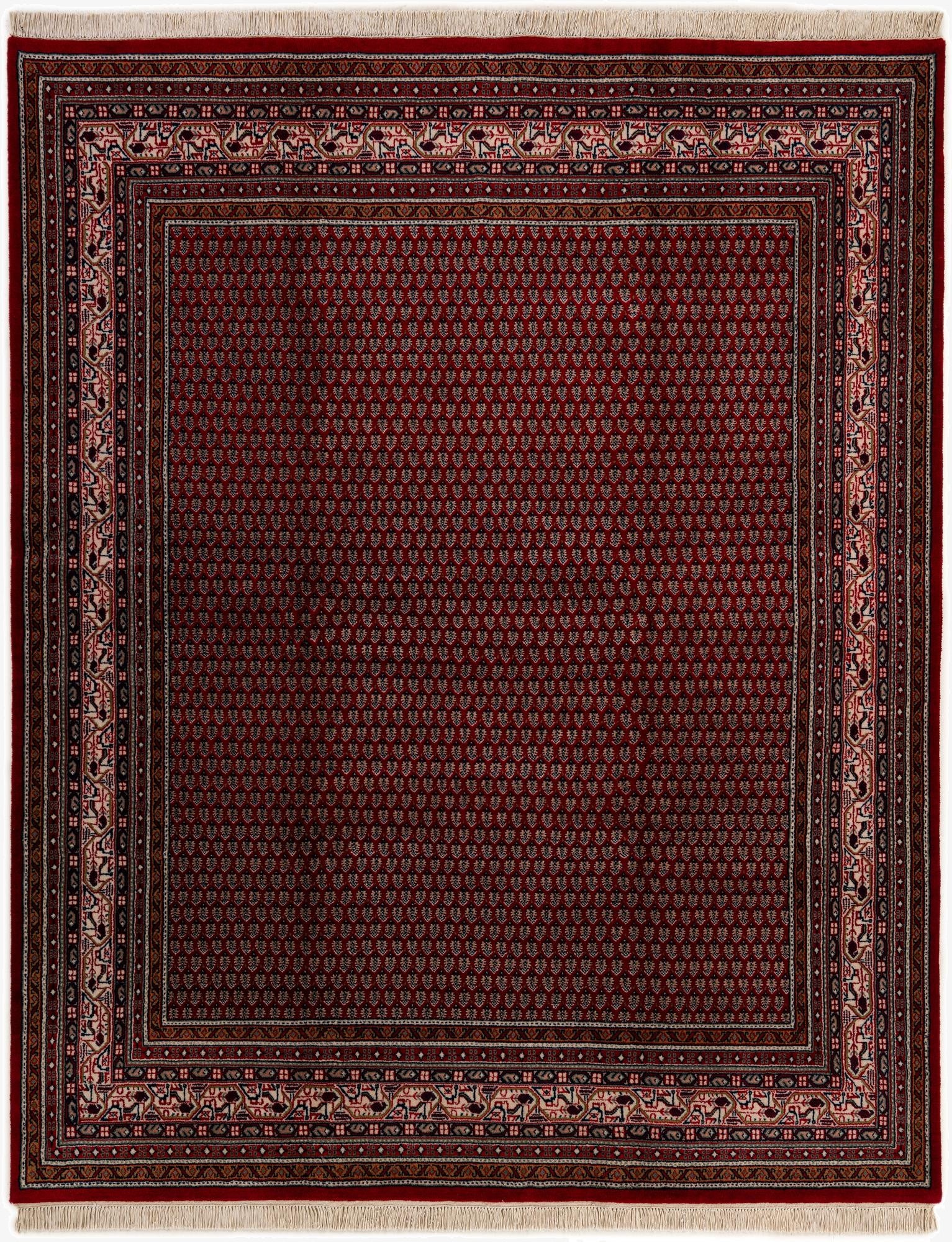  6' 8 x 8' 3  Hand Knotted Mir Wool Rug