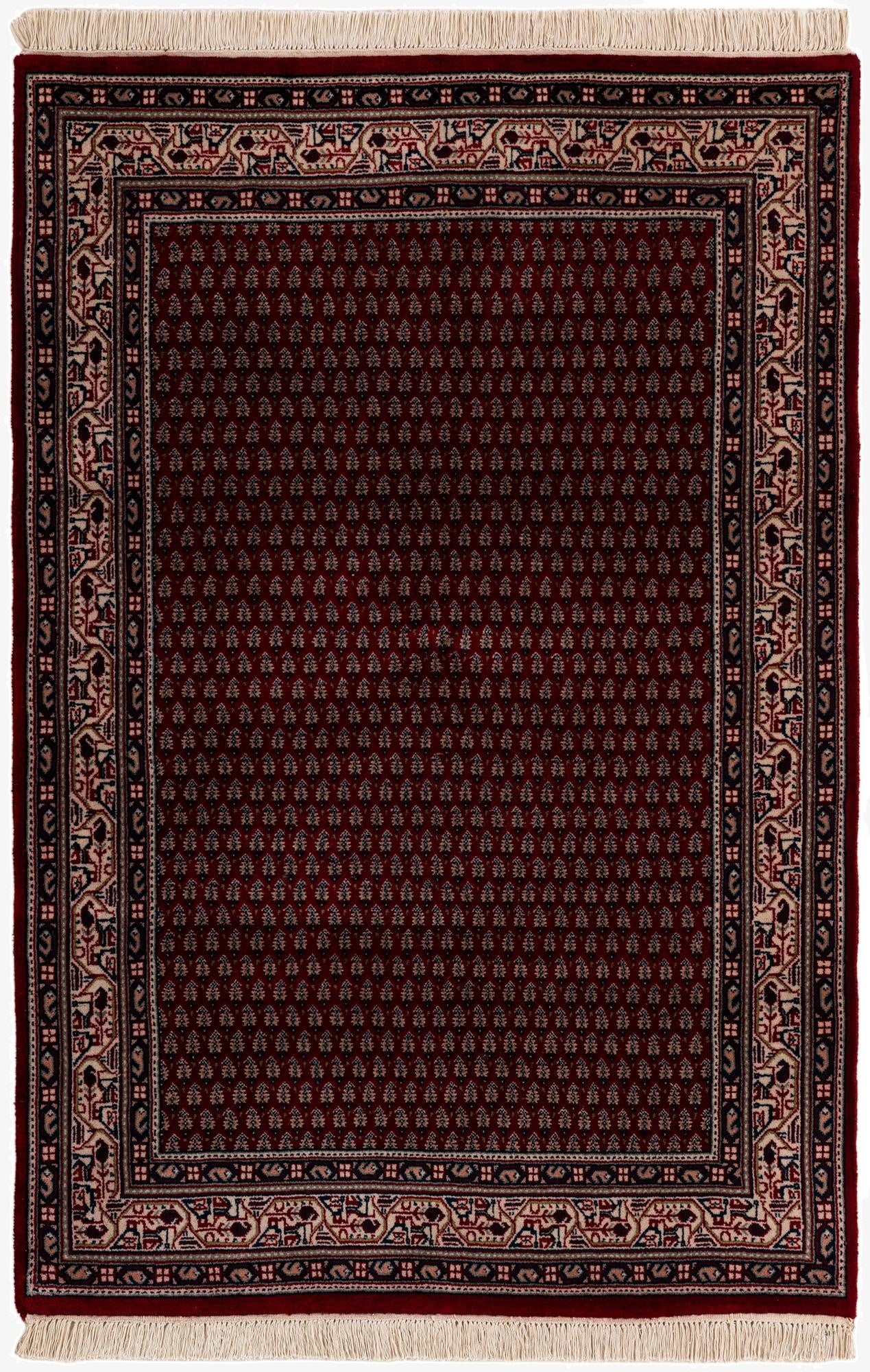  3' 11 x 5' 10  Hand Knotted Mir Wool Rug