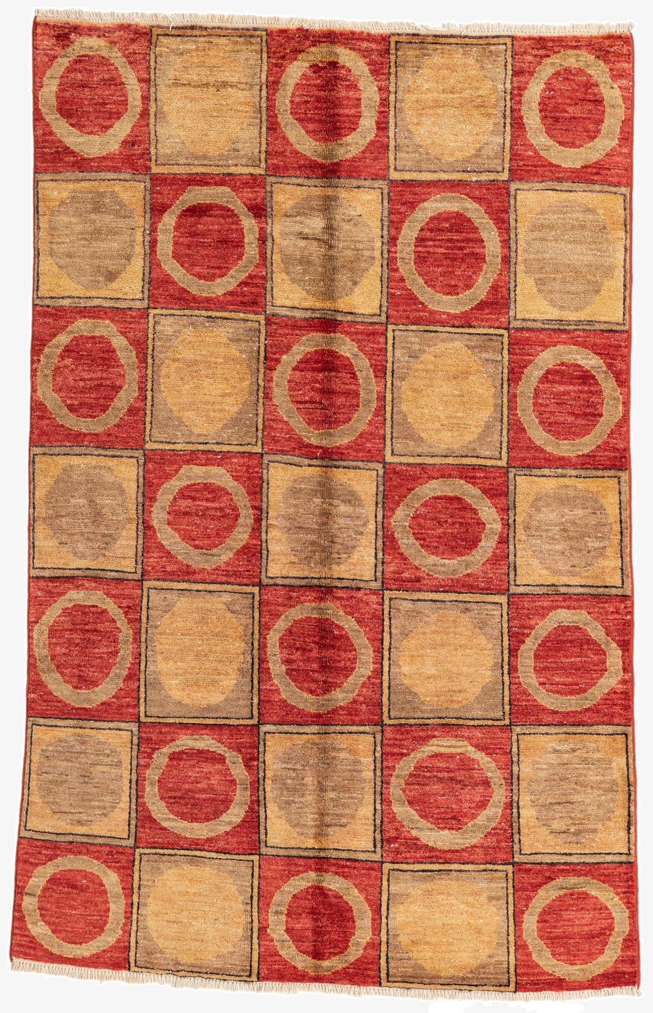  3' 9 x 6'  Hand Knotted Modern Ziegler Rug