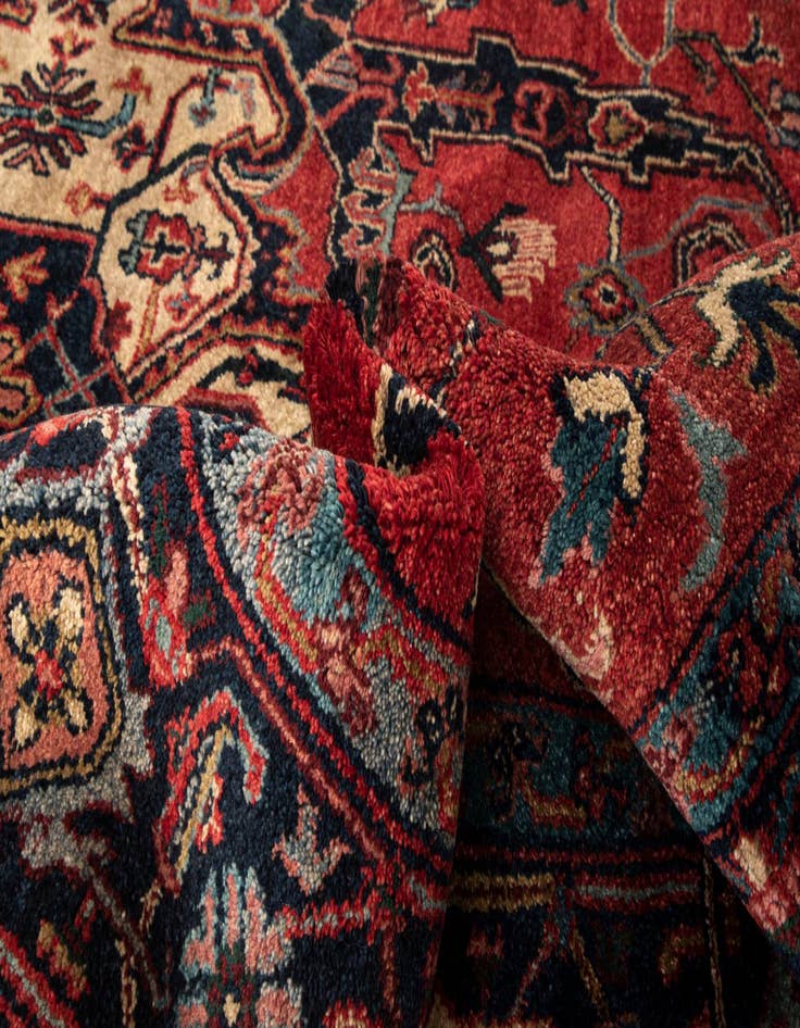 Detail image of  8' 1 x 9' 8 Moghul Heriz Wool Rug