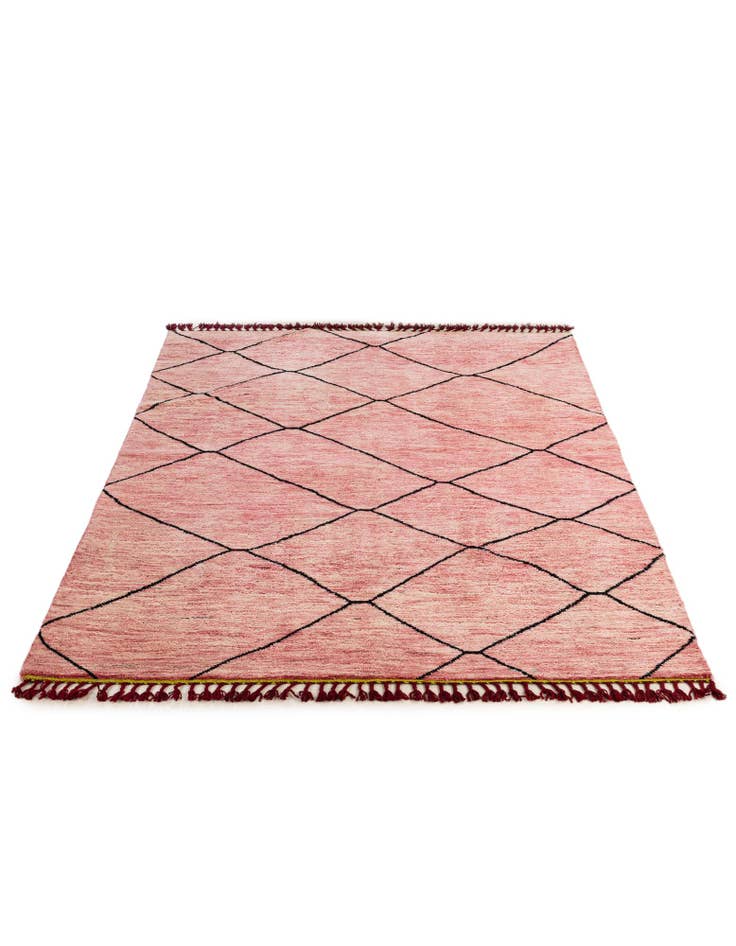 Detail image of  5' 6 x 7' 11  Hand Knotted Moroccan Wool Rug