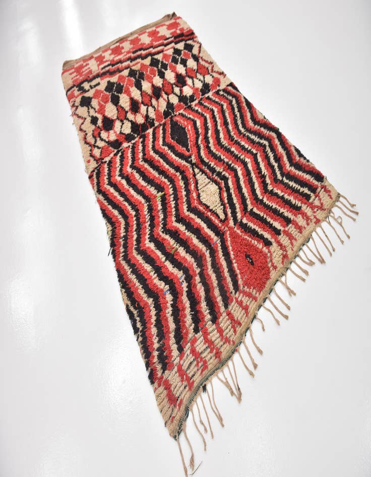 Detail image of  5' 2 x 9' 3  Hand Knotted Moroccan Wool Rug