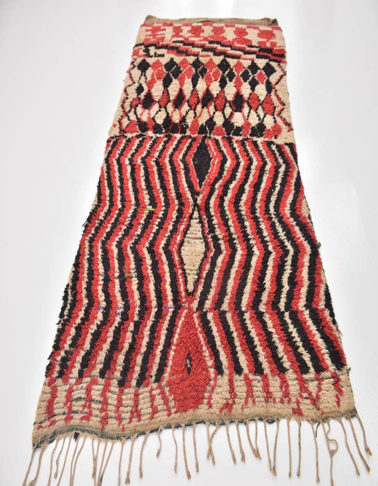 Detail image of  5' 2 x 9' 3  Hand Knotted Moroccan Wool Rug