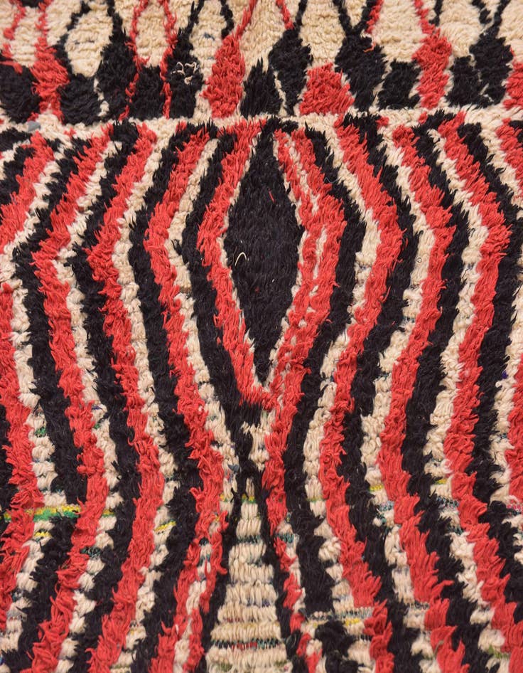 Detail image of  5' 2 x 9' 3  Hand Knotted Moroccan Wool Rug