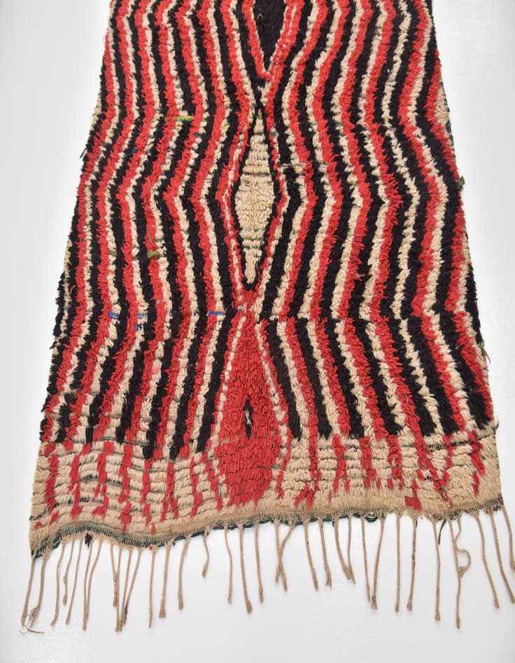 Detail image of  5' 2 x 9' 3  Hand Knotted Moroccan Wool Rug