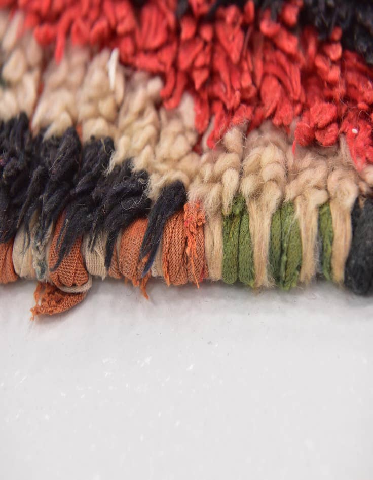 Detail image of  5' 2 x 9' 3  Hand Knotted Moroccan Wool Rug