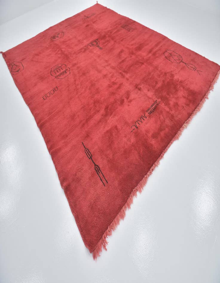 Detail image of  10' 2 x 13'  Hand Knotted Moroccan Wool Rug