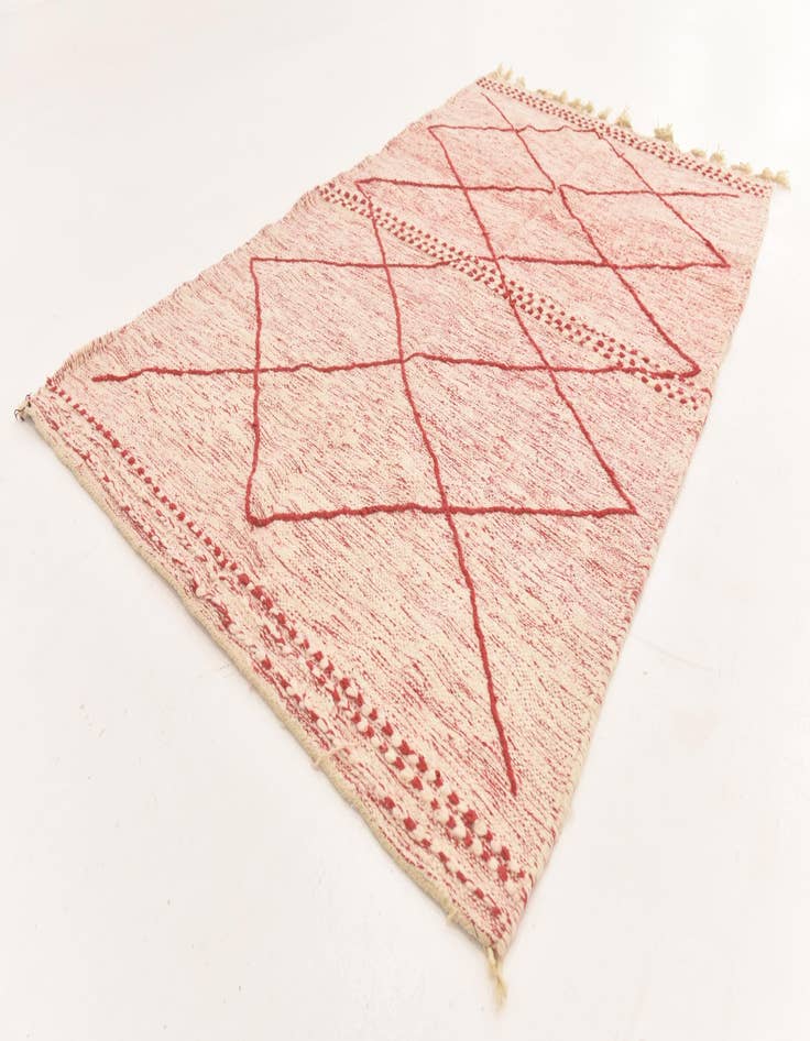 Detail image of  4' 11 x 8' 1  Hand Knotted Moroccan Wool Rug