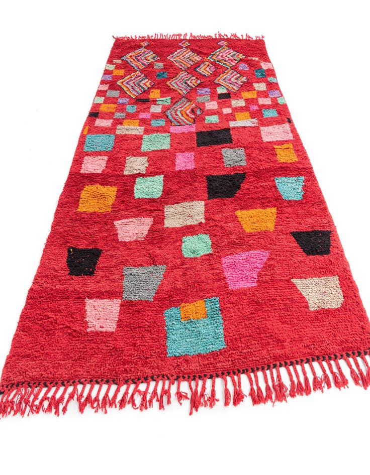 Detail image of  6' 10 x 10'  Hand Knotted Moroccan Wool Rug