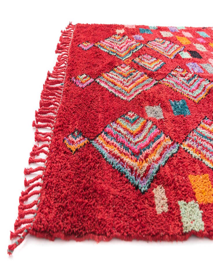 Detail image of  6' 10 x 10'  Hand Knotted Moroccan Wool Rug