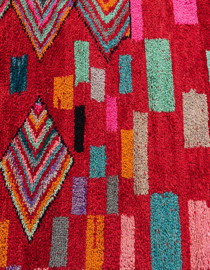 Detail image of  6' 10 x 10'  Hand Knotted Moroccan Wool Rug