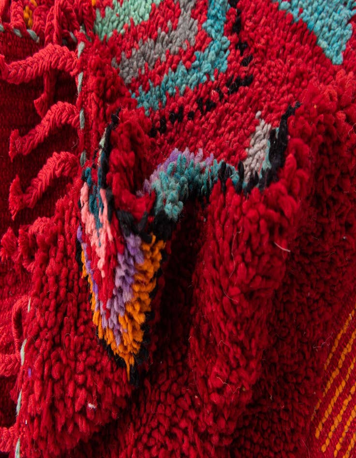 Detail image of  6' 10 x 10'  Hand Knotted Moroccan Wool Rug