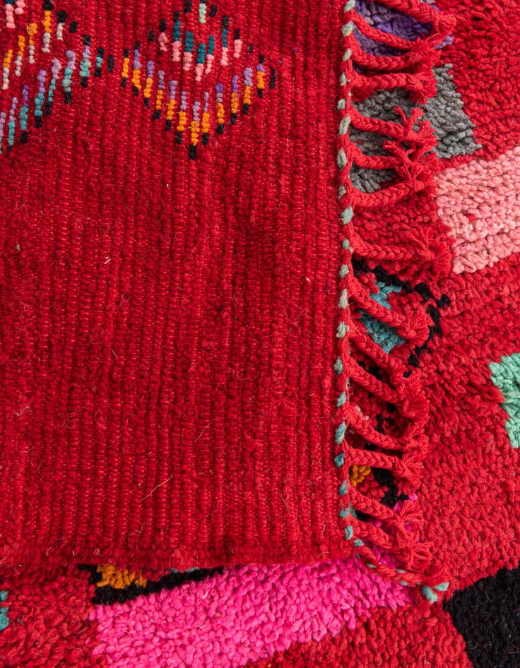 Detail image of  6' 10 x 10'  Hand Knotted Moroccan Wool Rug