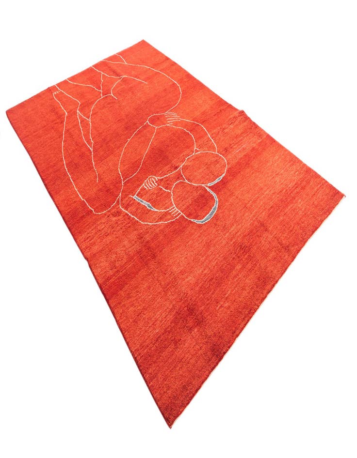 Detail image of  6' 8 x 10' 2  Hand Knotted Moroccan Wool Rug