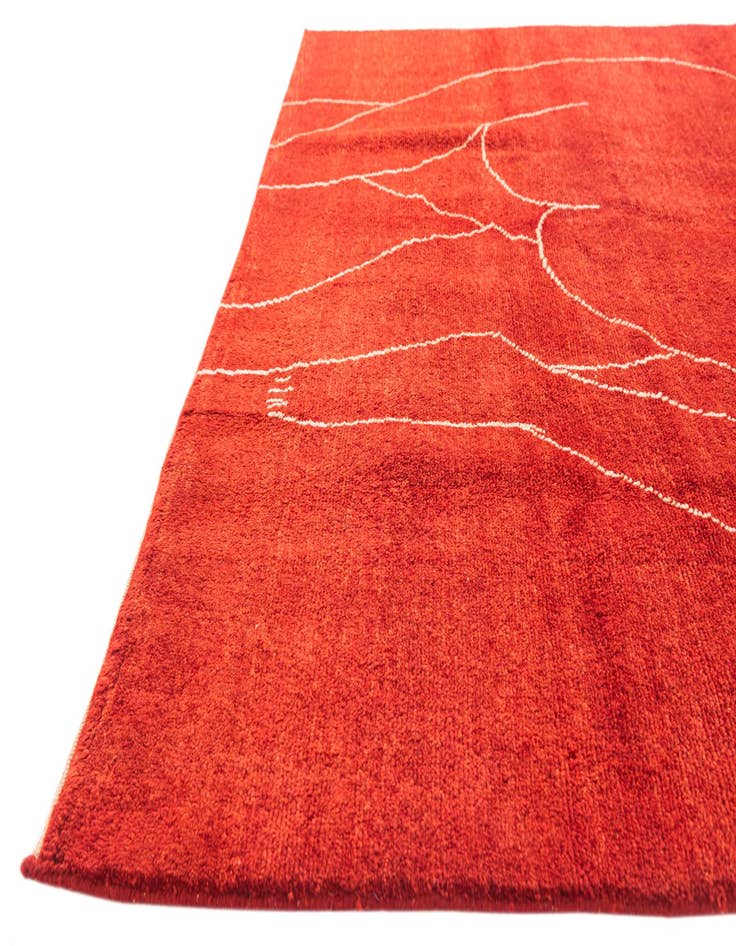 Detail image of  6' 8 x 10' 2  Hand Knotted Moroccan Wool Rug