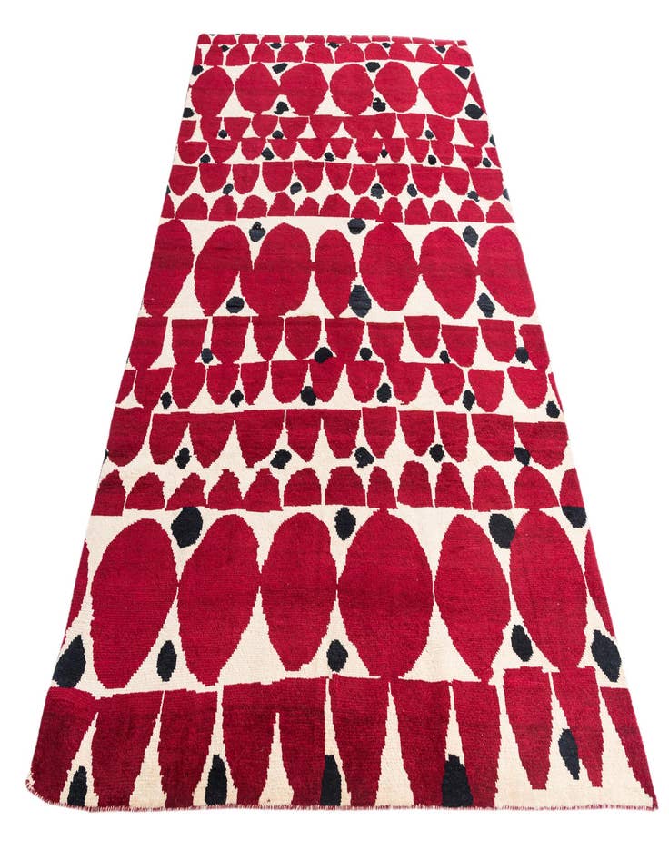 Detail image of  6' 5 x 9' 10  Hand Knotted Moroccan Wool Rug