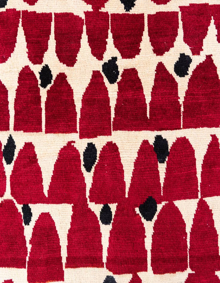 Detail image of  6' 5 x 9' 10  Hand Knotted Moroccan Wool Rug