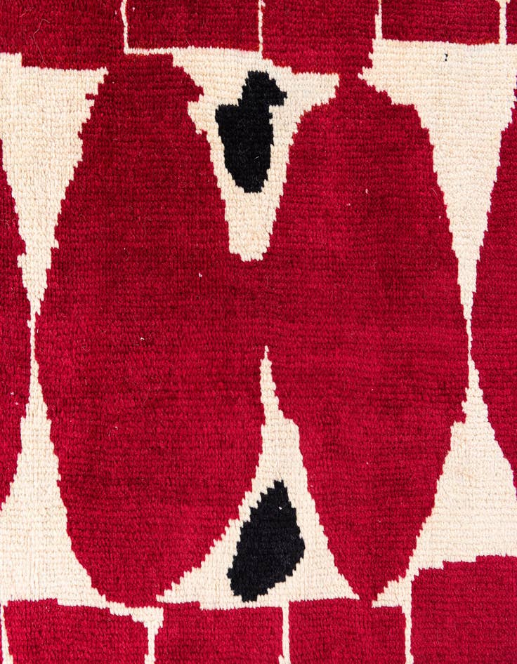 Detail image of  6' 5 x 9' 10  Hand Knotted Moroccan Wool Rug