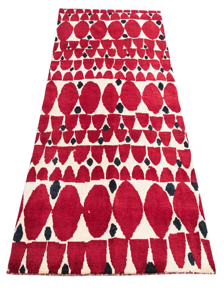 Detail image of  5' 4 x 8'  Hand Knotted Moroccan Wool Rug